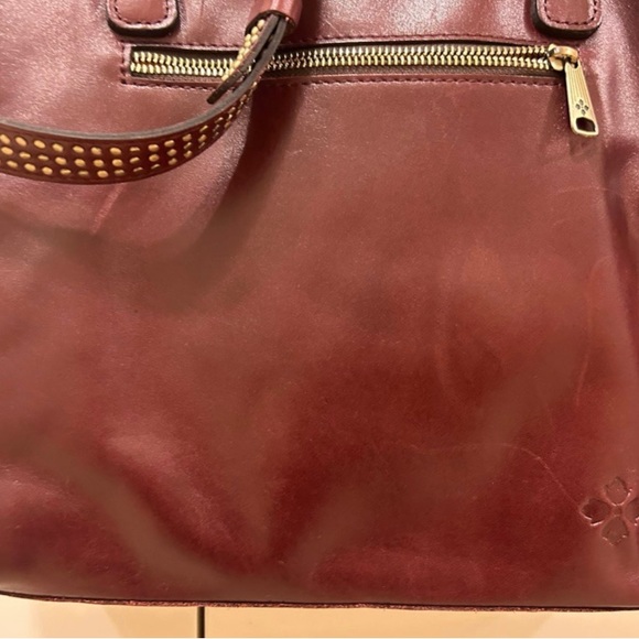 Patricia Nash Leather Angela Studded Floral tote Purse bag Satchel - Picture 8 of 12